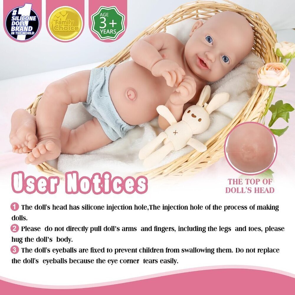 🆕 23inch Full Body Silicone Baby Doll Realistic Reborn Smiling Baby Doll Girl - Picture 2 of 5
